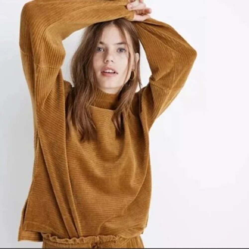 Madewell Velour Texture & Thread Sweater